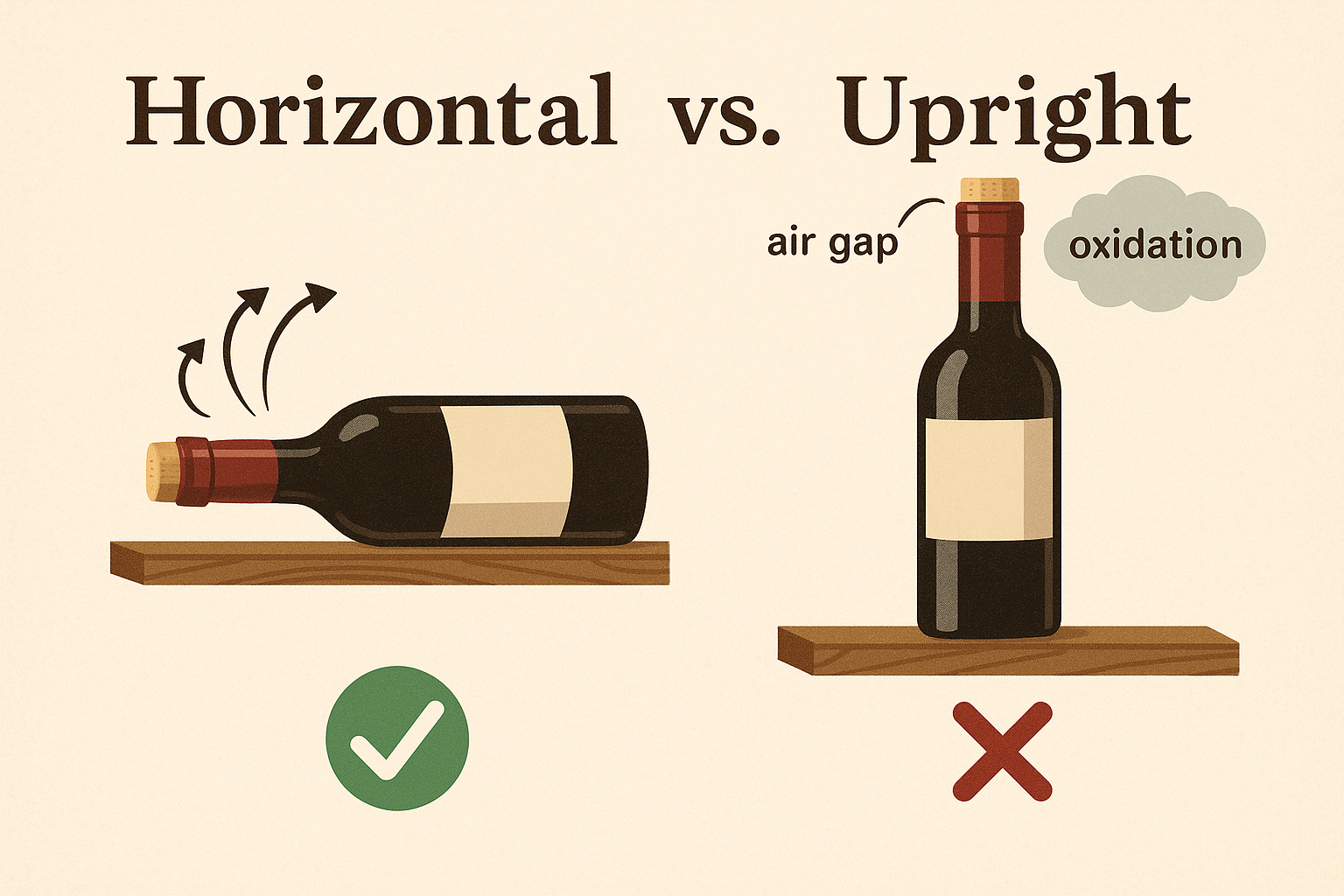 葡萄酒要橫放還是直放?一次解決紅酒、香檳、白蘭地的儲存迷思