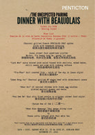 Shop PENTICTON Dinner with Beaujolais online at PENTICTON artisanal French wine store in Hong Kong. Discover other French wines, promotions, workshops and featured offers at pentictonpacific.com