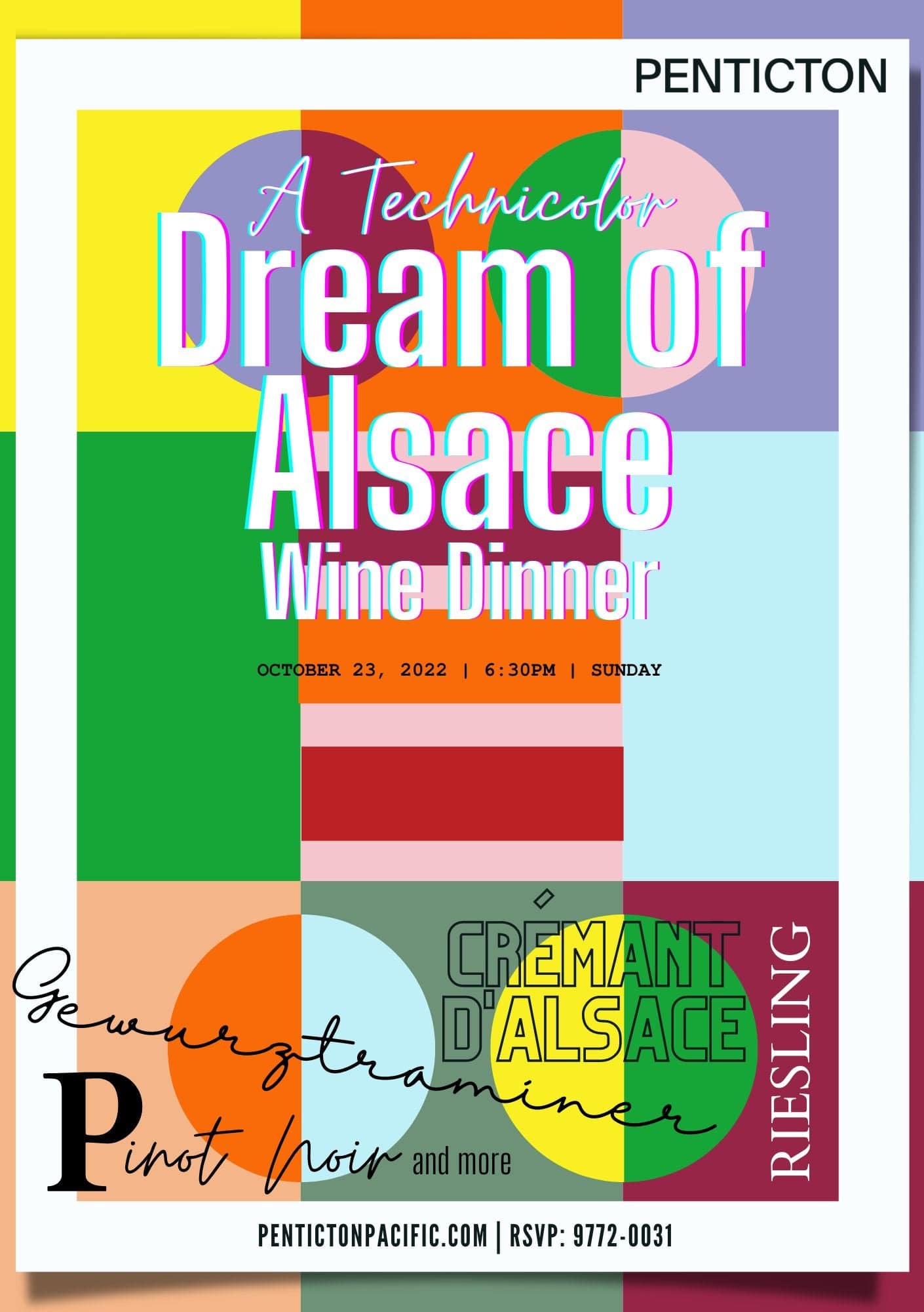 Shop PENTICTON A Technicolor Dream of Alsace Wine Dinner online at PENTICTON artisanal French wine store in Hong Kong. Discover other French wines, promotions, workshops and featured offers at pentictonpacific.com 